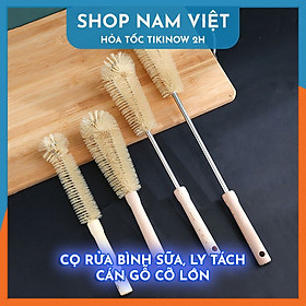 Cọ Rửa Cán Gỗ Cỡ Lớn Rửa Bình Sữa, Bình Nước, Ly Tách