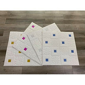 COMBO 10 Tấm Xốp Dán Tường Đính Decal Giả Da Nhẹ Nhàng - Dễ sử dụng, thân thiện với môi trường Không độc hại, không mùi - Chống ẩm mốc,chống thấm - Cách âm,cách nhiệt - Tiện dụng,tránh va đập mạnh,an toàn cho Bé