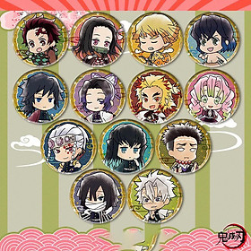 Combo 13 huy hiệu cài áo KIMETSU NO YAIBA - THANH GƯƠM DIỆT QUỶ anime chibi