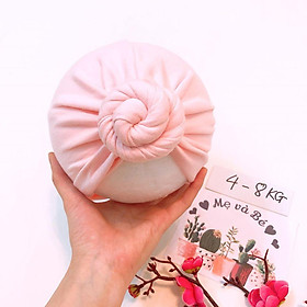 Mũ turban bé gái - hồng baby