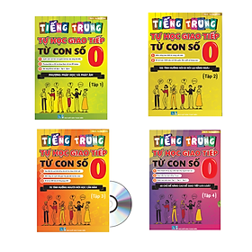 Sách-Combo: Tự học tiếng trung giao tiếp từ con số 0 tập 1+2+3+4+DVD tài liệu