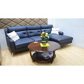 Sofa Góc L Da Bò Thật Cao Cấp - SG3905 - Màu Đen