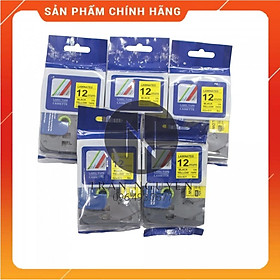 Mua  Combo 5 hộp  Nhãn In Brother HZe-631 - Đen nền vàng 12mm x 8m - Hàng nhập khẩu