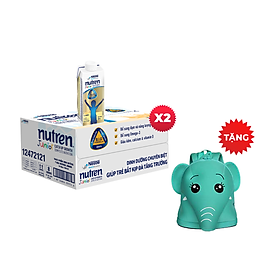 Combo 2 thùng 24 hộp pha sẵn Nutren Junior 200ml/hộp cho trẻ từ 1-10 tuổi tăng trưởng 3 chuẩn: Thế chất, Đề kháng, Tư duy - Tặng balo con voi xanh
