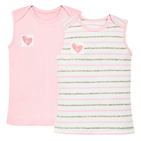 Combo 2 Bộ Áo Sát Nách Vai Chồm Cho Bé LullabyBaby NH25-17 - Hồng