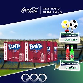 Thùng 24 Lon Nước Ngọt Giải Khát Có Gas Fanta Xá Xị 320ml/Lon Sale 25.07 Coca-Cola Official Store