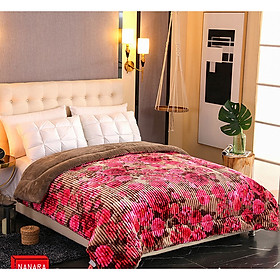 Chăn lông cừu Queen Họa tiết Nanara Life Nhật Bản - Nhập khẩu chính hãng