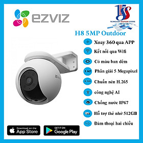 Camera wifi,Camera ezviz ngoài trời H8 5MP , quay quét, 5.0 megapixel,màu ban đêm,đàm thoại hai chiều - Hàng chính hãng Bảo hành 24 tháng