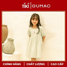 Đầm váy bé gái DKA10123 GUMAC thiết kế tay phồng thêu bướm