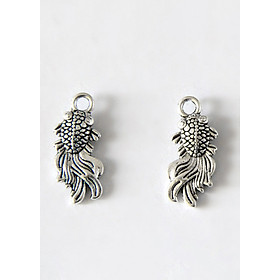 Combo 2 cái charm bạc hình con cá 3 đuôi treo - Ngọc Quý Gemstones