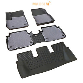 Thảm sd3 dạng lưới lục giác 2 lớp Kia Carens 2023+ (màu ghi) bề mặt cao su siêu sạch nhãn hiệu Macsim