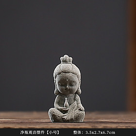 Tượng Phật Di Lạc, Quan Thế Âm, Phụ Kiện Trang Trí Tiểu Cảnh, Bonsai, Thủy Sinh Bằng Đá Sa Thạch Xanh
