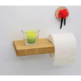 giá kệ gỗ để giấy trang trí treo trường trong nhà tắm nhà vệ sinh