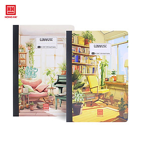 Vở kẻ ngang bìa cứng A4, Sổ may gáy bìa bồi 300 trang Hồng Hà Lesson định lượng 70gsm - 4647