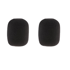 2PC Black Microphone Windscreen Windshield Sponge Soft Mic Cover Replacement