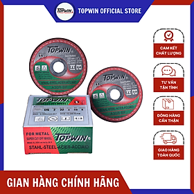 (Combo 10 Viên) Đá Cắt Sắt TOPWIN 125x2x22mm Có Độ Sắc Cao Và Bền, Cắt Không Bụi, Ít Hao Mòn | TOPWIN Official Store