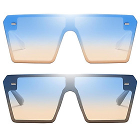2Pcs Trendy Womens Sunglasses Party Oversized Frames Anti UV Shades Eyewear