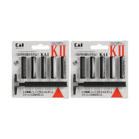 Dao Cạo Râu 2 Lưỡi Kép KAI (1 Thân, 5 Lưỡi) - Nội Địa Nhật Bản