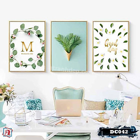 Mua Bộ 3 tranh canvas treo tường Decor Hoa lá phong cách scandinavian – DC042