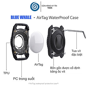 Ốp Bảo Vệ Toàn Diện Chống Nước Chống Va Đập Blue Whale cho AirTag - Hàng Chính Hãng