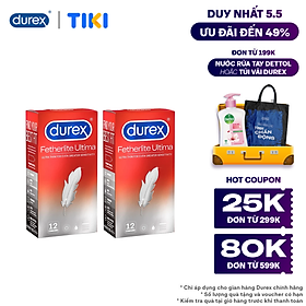 Combo 2 hộp Bao cao su Durex Fetherlite Ultima 12 Bao