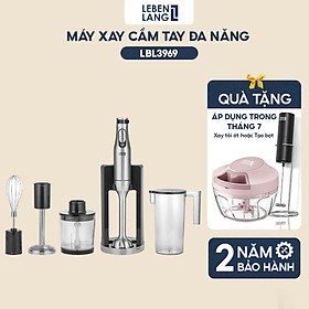 Máy xay sinh tố cầm tay đa năng Lebenlang LBL3969, nhiều đầu thay thế, công suất 1200W, lưỡi dao inox 304, 7 mức độ xay, dễ dàng tháo rời, bảo hành 2 năm - hàng chính hãng