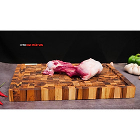 Mua Thớt Gỗ Teak Cao Cấp - Chặt thái  Trang Trí - 40x28x3 8cm - DC05 | HTX DAO PHÚC SEN