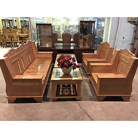 Bộ bàn ghế phòng khách như ý gỗ sồi , Bộ Salon Như Ý , Bộ ghế đối như ý mặt nan gỗ sồi Nga bộ ban ghế pông khach