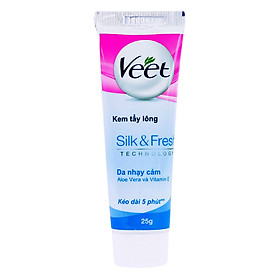 Kem Tẩy Lông Cho Da Nhạy Cảm Veet Silk & Fresh Tuýp (25g)