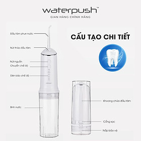 [Đèn UV diệt khuẩn 99%] Máy tăm nước du lịch cao cấp WaterPush 1904 -Bình nước lớn 300ML - 1 đổi 1 trong 12 tháng