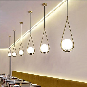 Mua Đèn thả LAMES chao thủy tinh địa cầu  khung mạ vàng hình giọt nước - kèm bóng LED chuyên dụng (82)