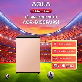 [SẢN PHẨM MỚI 2025] Tủ lạnh mini Aqua 90 lít AQR-D100FA(PS) - Màu hồng nhạt - Freeship toàn quốc - Có hỗ trợ đổi qua be - Hàng chính hãng