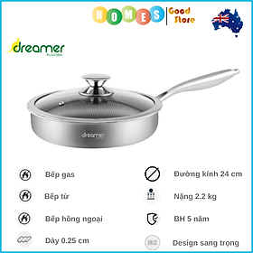 Mua Cháo Chống Dính Đáy Từ DREAMER DKW-NFL124B Đường Kính 24 Cm Dày 0.35 Cm Cao Cấp Thương Hiệu Úc Tiêu Chuẩn Châu Âu - Hàng Chính Hãng