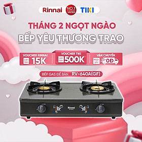 Bếp gas dương Rinnai RV-740A(GF) mặt bếp men và kiềng bếp men - Hàng chính hãng