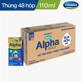 Thùng 48 Hộp Sữa Bột Pha Sẵn Vinamilk Dielac Alpha Gold IQ 110ml