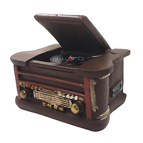 1/6 Miniature Dolls House Resin Record Player Music Furniture Accessory Toy
