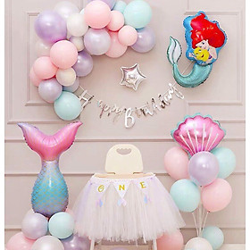 Set bong bóng chủ đề nàng tiên cá trang trí sinh nhật cho bé - Mermaid birthday set tcl23