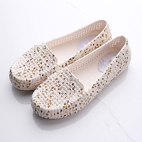 Giầy búp bê siêu mềm chịu nước đế bệt siêu mềm họa tiết vintage dễ thương GN20