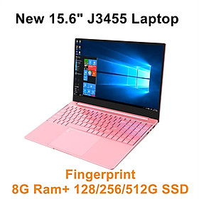 15.6" Notebook Intel Celeron J3455 Pink Color Computer Notebook 8g Ram 128g/256g/512glaptop With Fingerprint 512g