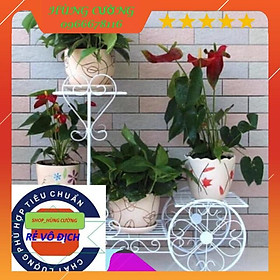 Mua Giá  Kệ để chậu hoa cây cảnh 4 tầng Bánh Xe phun tích điện không rỉ cao cấp