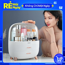 Kệ Đựng Mỹ Phẩm Để Bàn 3 Ngăn, Tủ Đựng Mỹ Phẩm, Đồ Trang Điểm Có Nắp Đậy - Hàng Chính Hãng