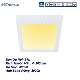 Mua Đèn Led Ốp Nổi Vuông 24W Ánh Sáng Vàng