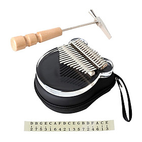 17 Keys Acrylic Clear Portable Finger Kalimba Thumb Piano With Case Stickers