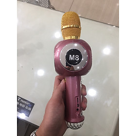 Micro karaoke bluetooth M8 míc hát tích hợp loa bluetooth tiện lợi