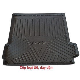 Thảm lót cốp xe ô tô BMW X5 2008-2017 nhãn hiệu Macsim chất liệu TPV cao cấp màu đen