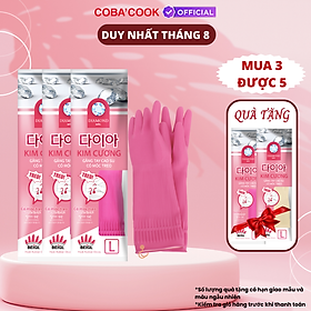 Mua  Mua 3 Tặng 2  Combo3 Đôi Găng Tay Cao Su Tự Nhiên Kim Cương Có Móc Hàn Quốc L-39cm