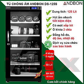 Tủ chống ẩm 125 lít Andbon DS-125S - Hàng chính hãng