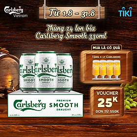 Thùng 24 lon bia Carlsberg Smooth 330ml
