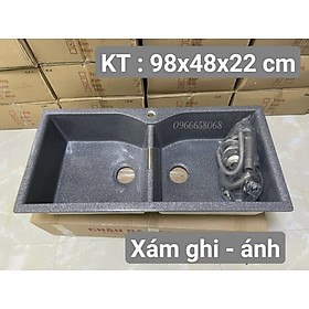 Mua Chậu rửa chén đá nhân tạo xám ghi ( tặng kèm bộ xả xiphong)