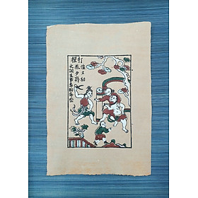 Tranh Đông Hồ Đánh ghen - Jealousy Scene - Dong Ho folk woodcut painting